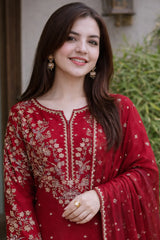 3 Piece - Unstitched Embroidered Lawn Fabric DL-1005