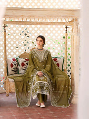 3 Piece - Unstitched Fully Embroidered Lawn Fabric DL-1006