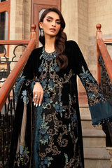7003 Embroidered Velvet Dress with Plachi Velvet Shawl