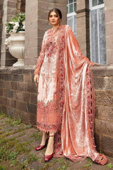 308 - Embroidered Velvet Dress with Velvet Shawl