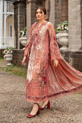 308 - Embroidered Velvet Dress with Velvet Shawl