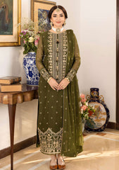 1033-DL Velvet Heavy Embroidered Shirt With Bamber Embroidered Dupatta