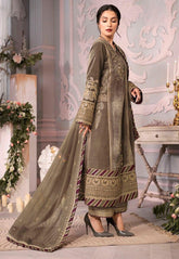 1017-3PC Velvet Embroidered Dress With Embroidered Chiffon Dupatta