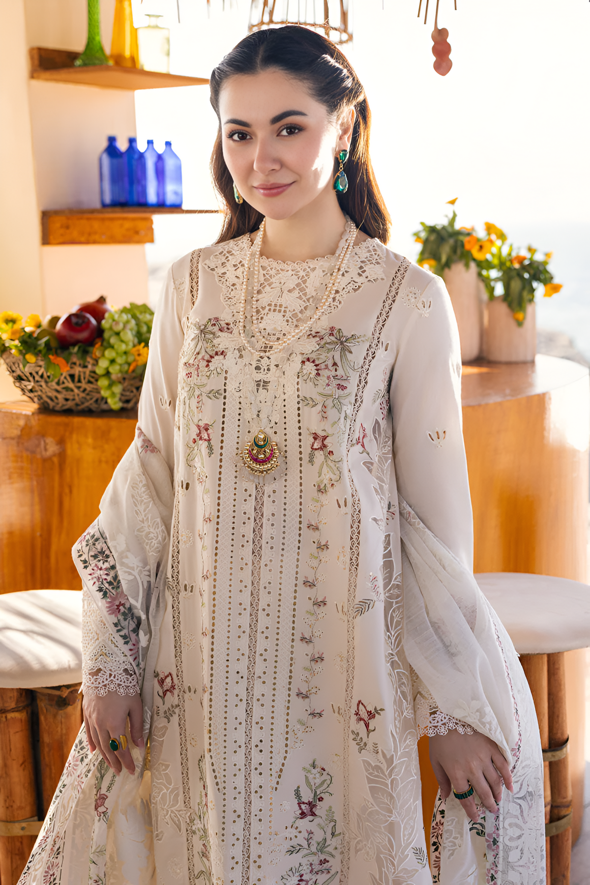 Qalamkar 3 Piece Embroidered Lawn Dress DL-075