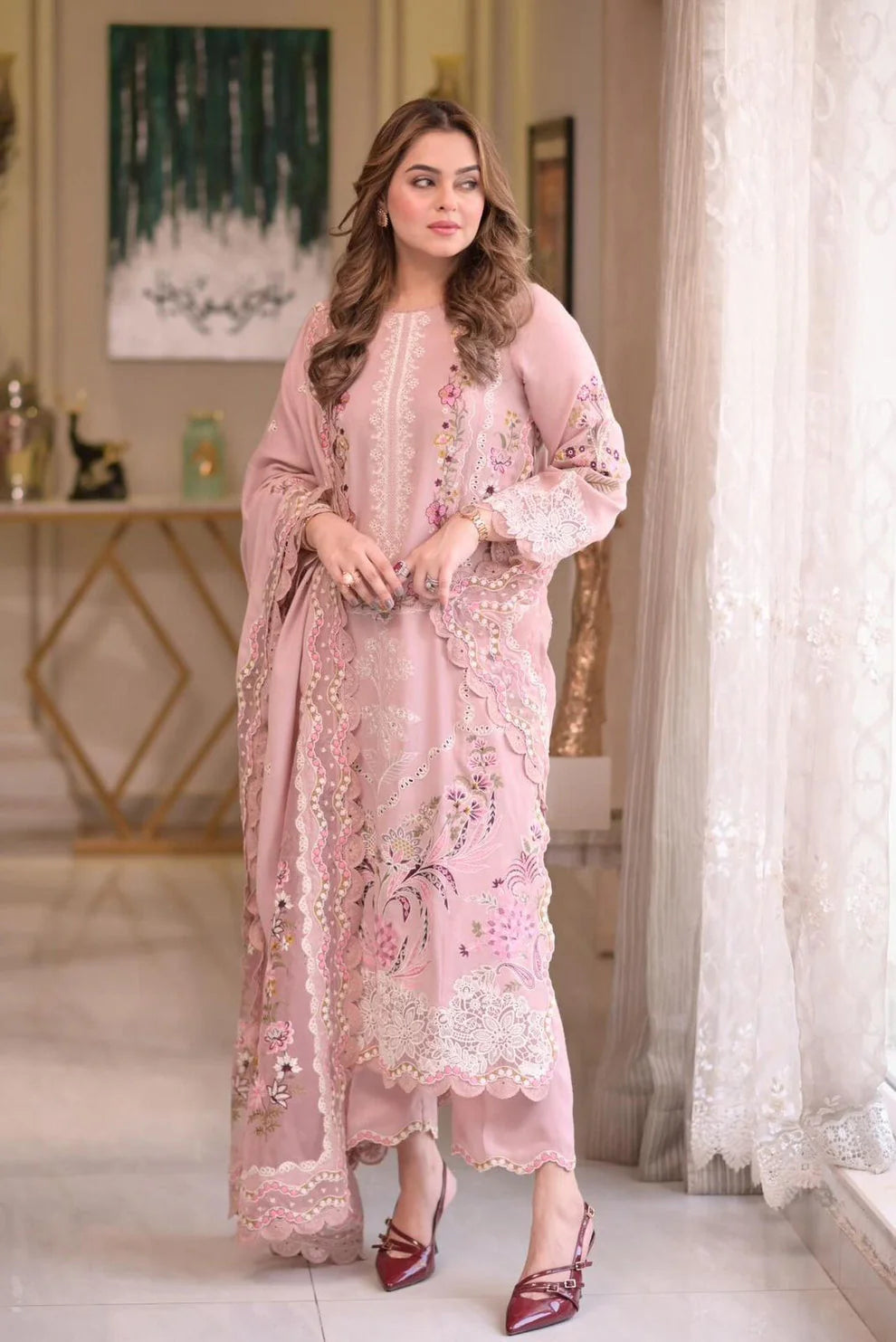 Aneela's Luxury Unstitched Lawn Suit DL-5001