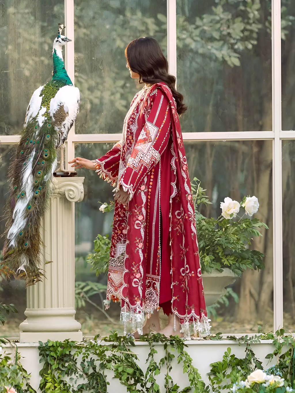 BIN ILYAS Embroidered lawn 3 Piece DL-3002