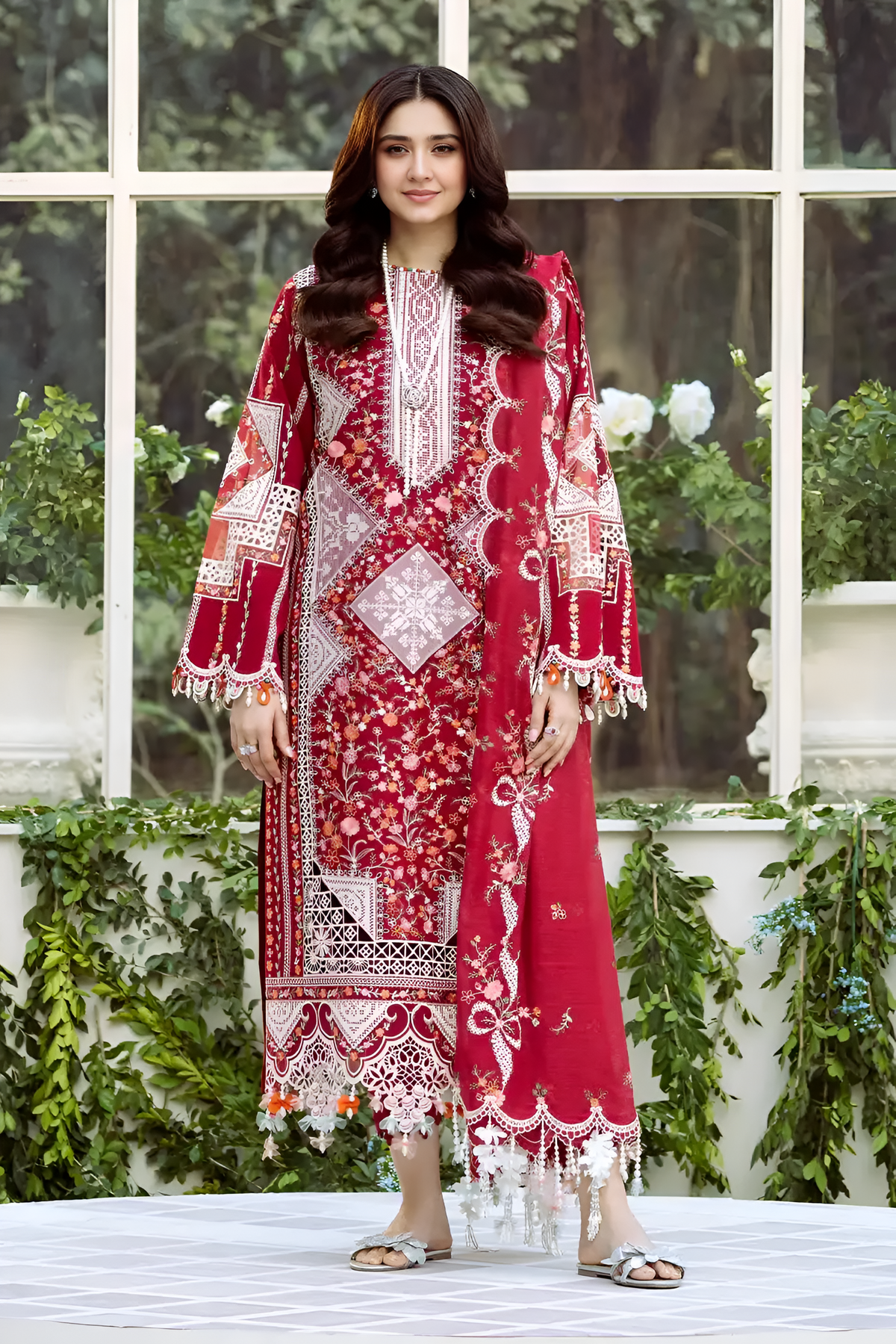 BIN ILYAS Embroidered lawn 3 Piece DL-3002