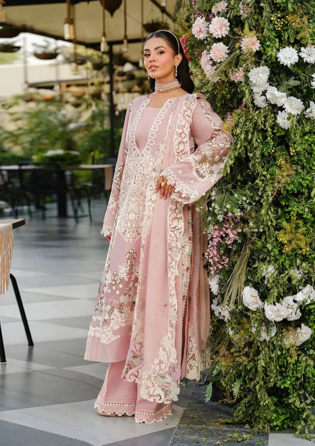 3 Piece - Unstitched Fully Embroidered Lawn Fabric DL-5003