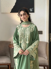 3 Piece - Unstitched Embroidered Lawn Fabric DL-1004