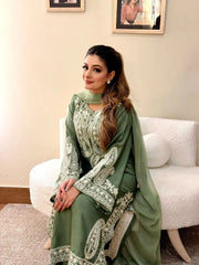 3 Piece - Unstitched Embroidered Lawn Fabric DL-1004