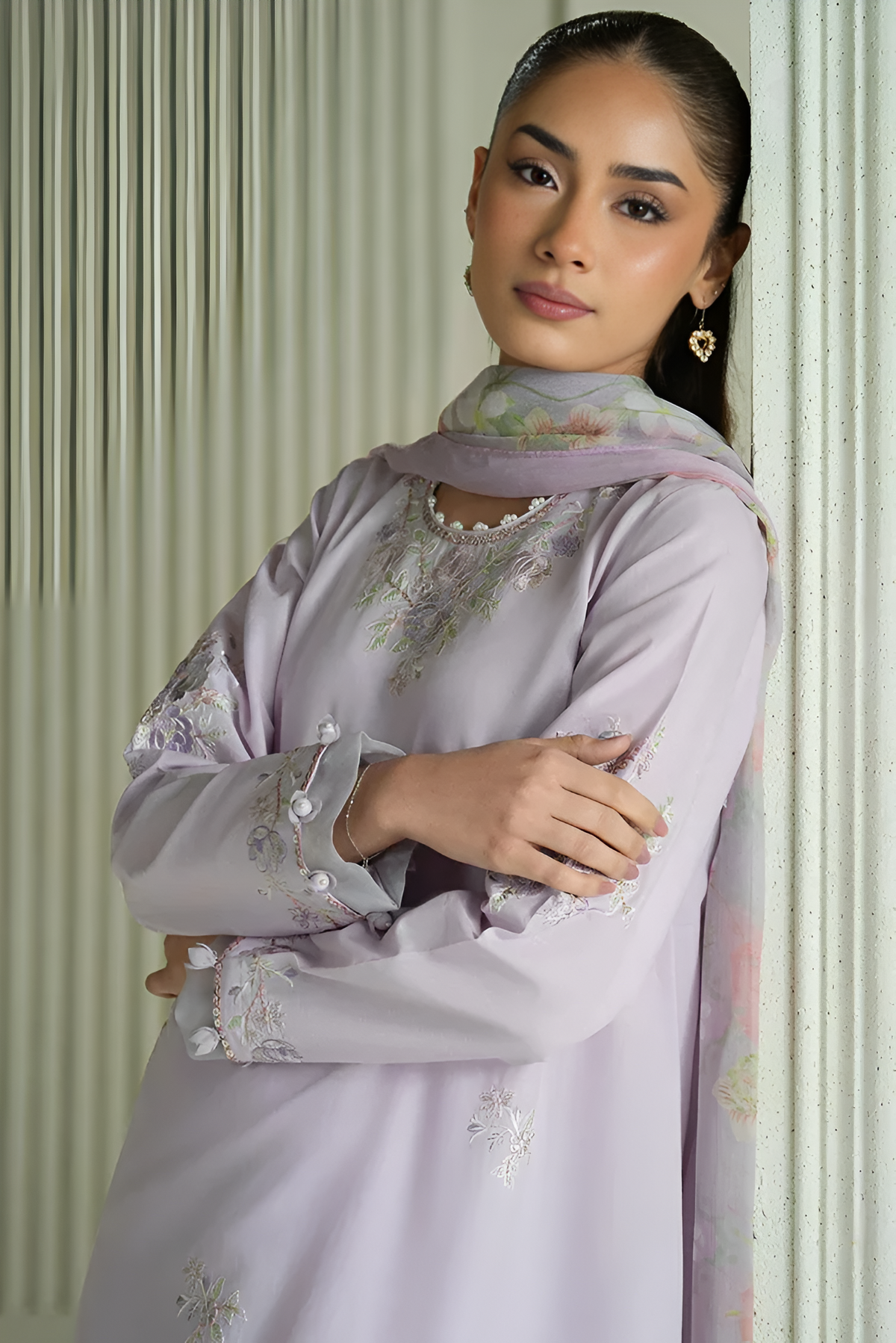 Cross stitch Embroidered lawn 3 Piece DL-3032