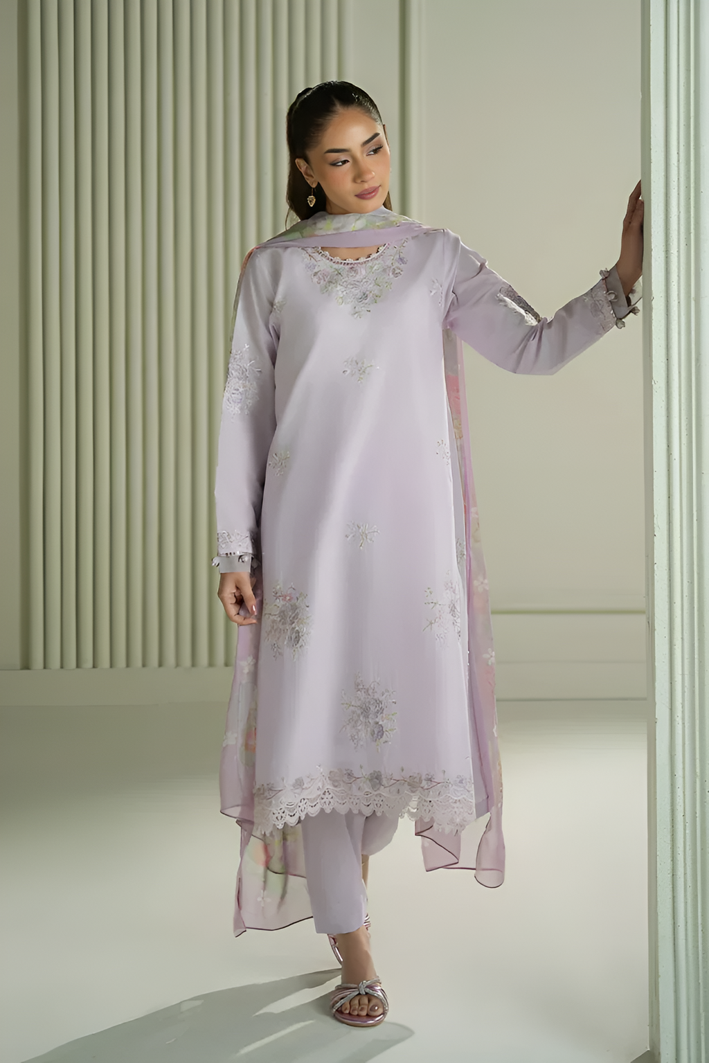 Cross stitch Embroidered lawn 3 Piece DL-3032