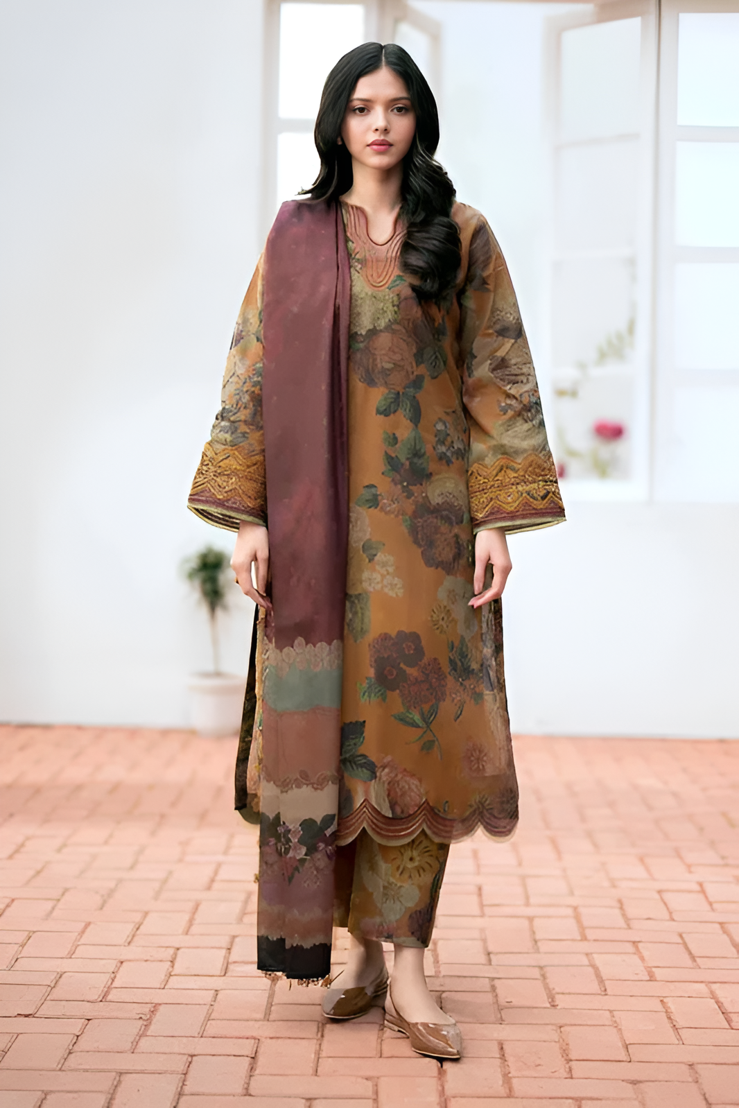 Baroque 3 Piece Lawn Suit DL-004