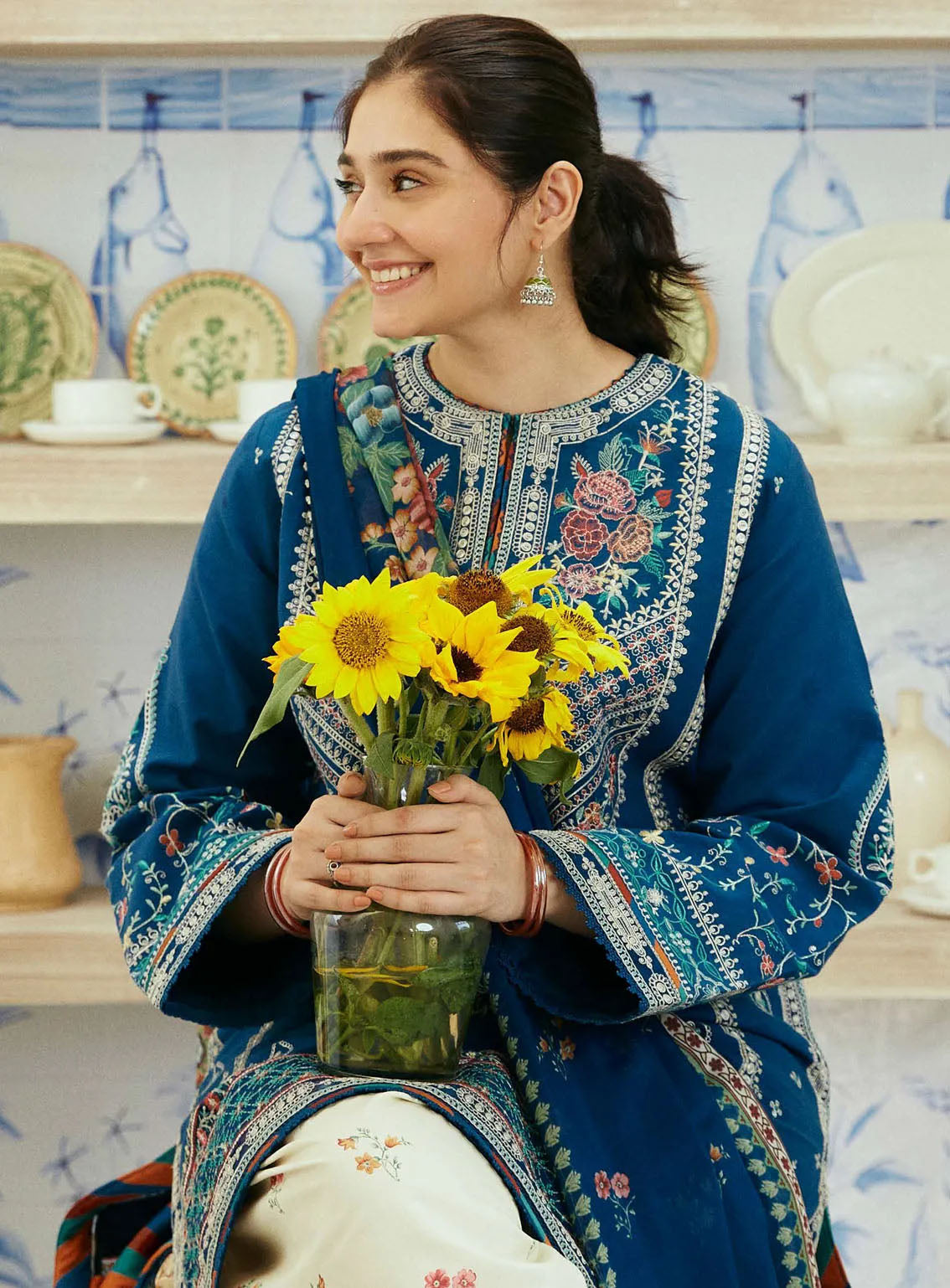 Dhanak 3-Piece Embroidered Dress D-GD 31