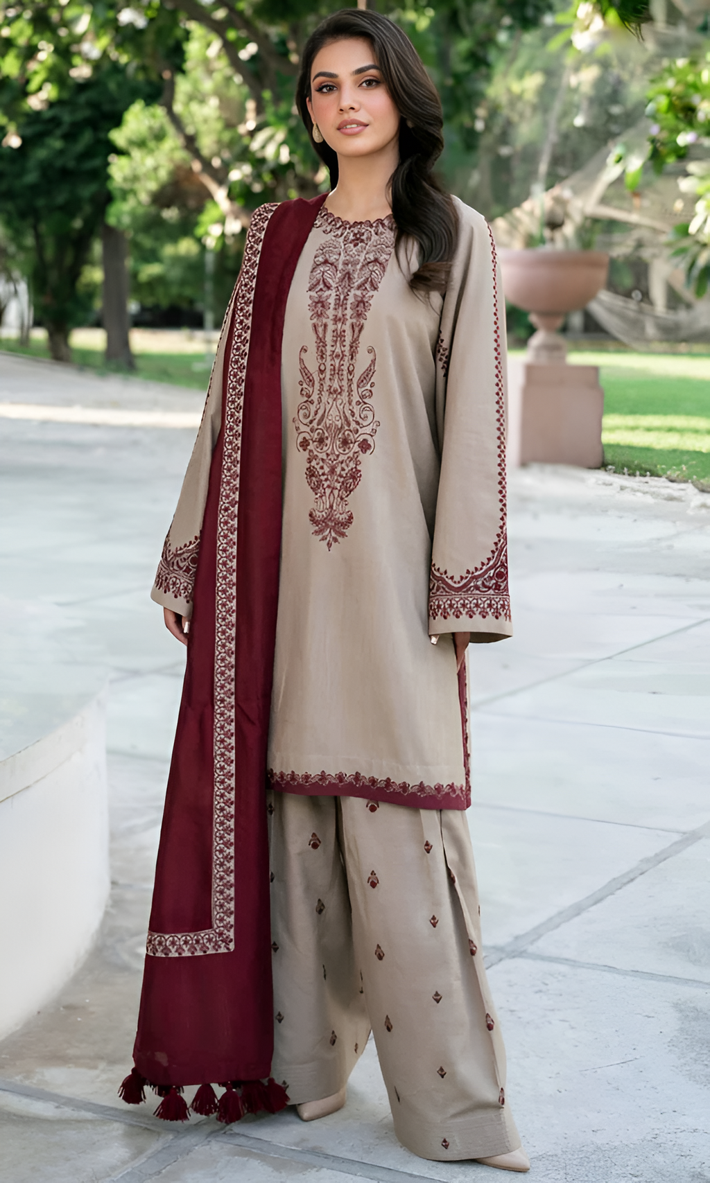 Baroque Lawn 3 Piece Embroidered DL- 1002