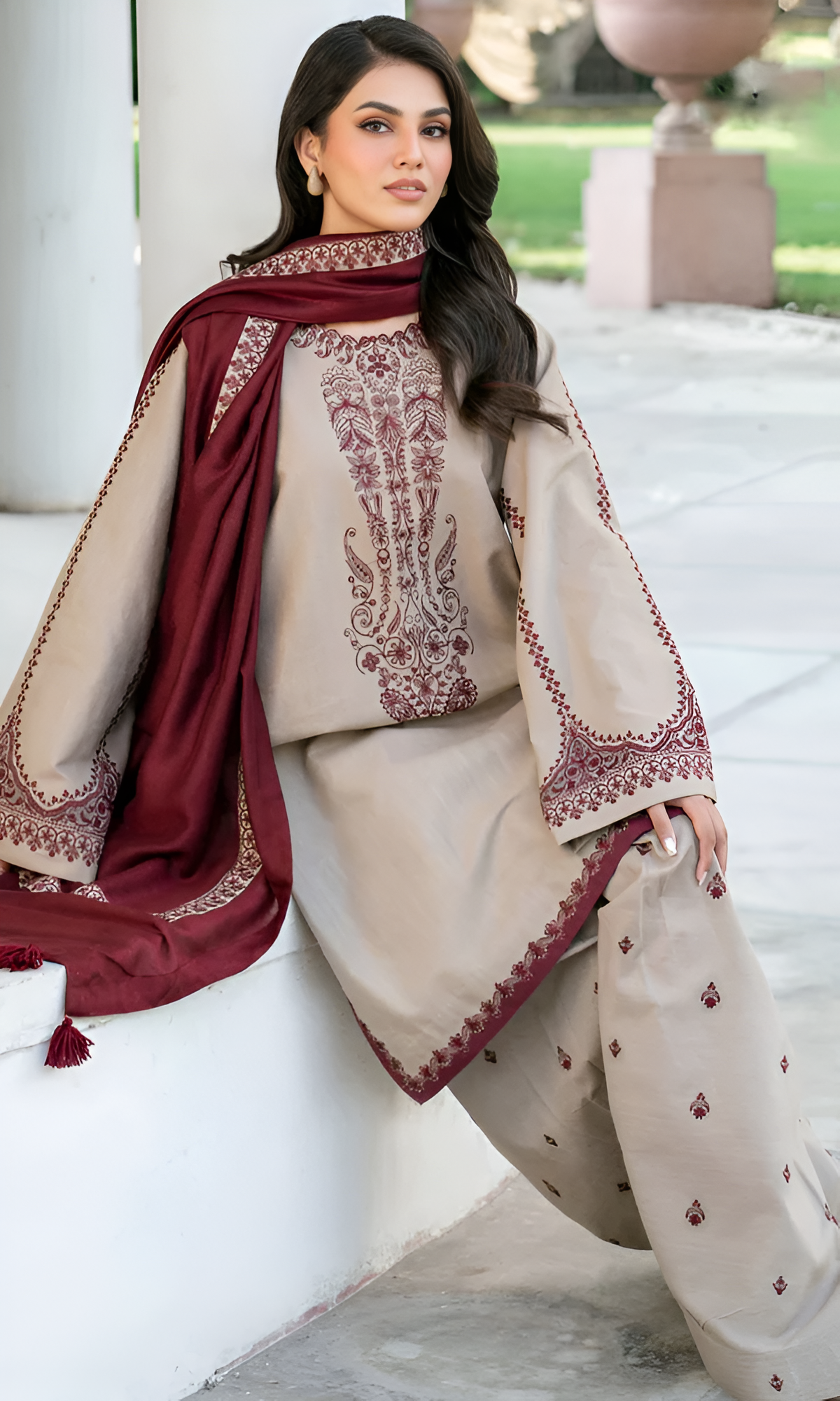 Baroque Lawn 3 Piece Embroidered DL- 1002