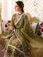 3 Piece - Unstitched Fully Embroidered Lawn Fabric DL-1006