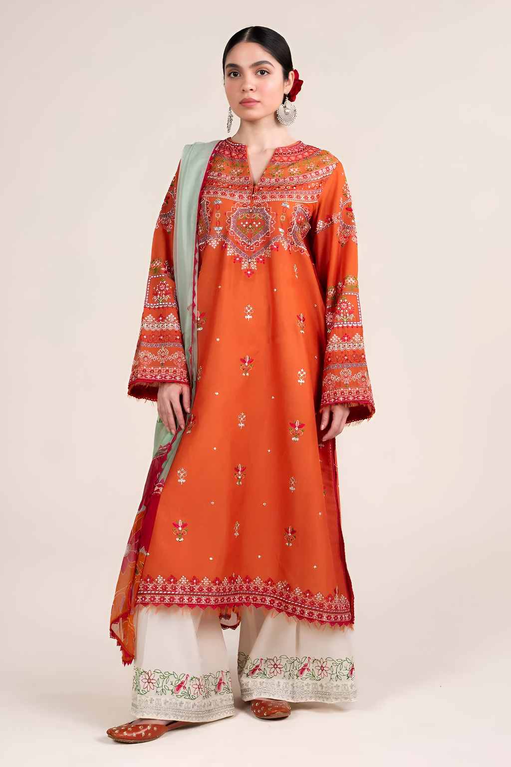 Baroque 3 Piece Embroidered LawnSuit DL-037