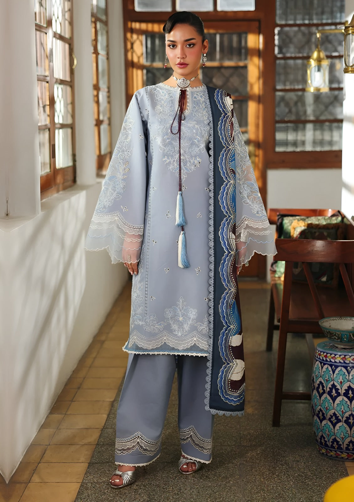 BIN ILYAS Lawn Embroidered Three Piece BL-990