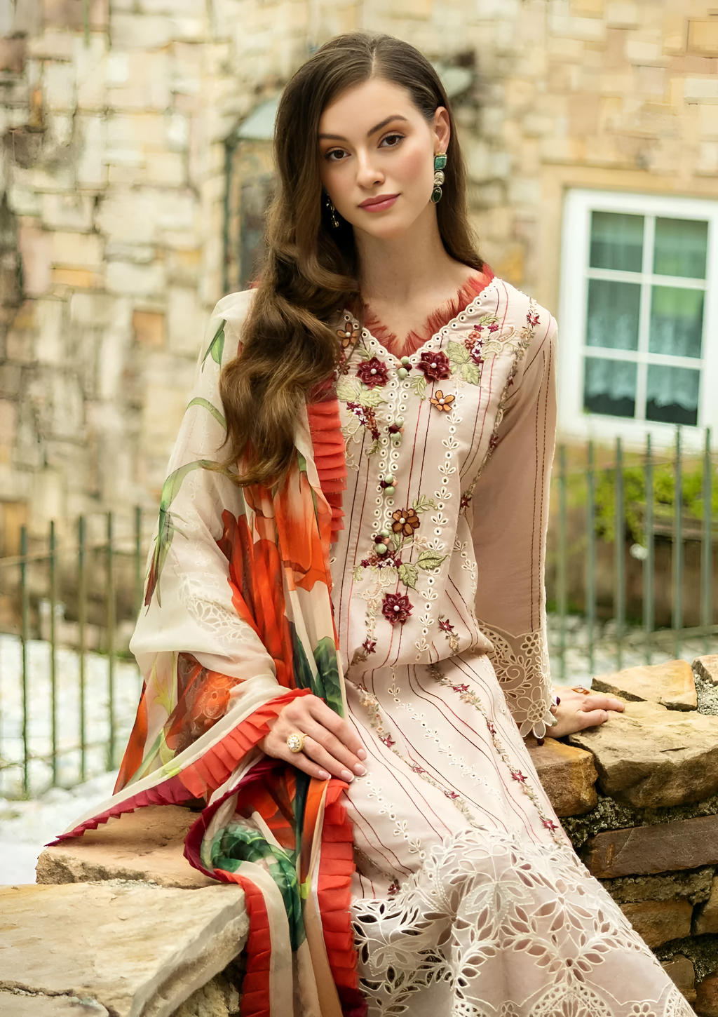 Mushq Embroidered lawn 3 Piece DL-3020