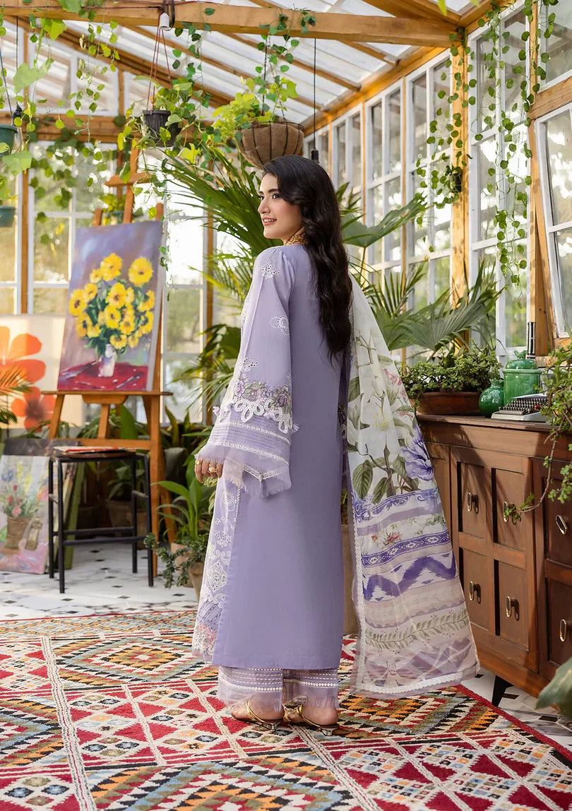 EID COLLECTION Elaf lavender love ChikenKari Embroidered Three Piece Lawn Collection