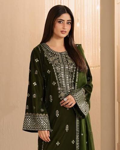 Dilkash Libas Embroidered Micro Velvet 3 Piece D-2014