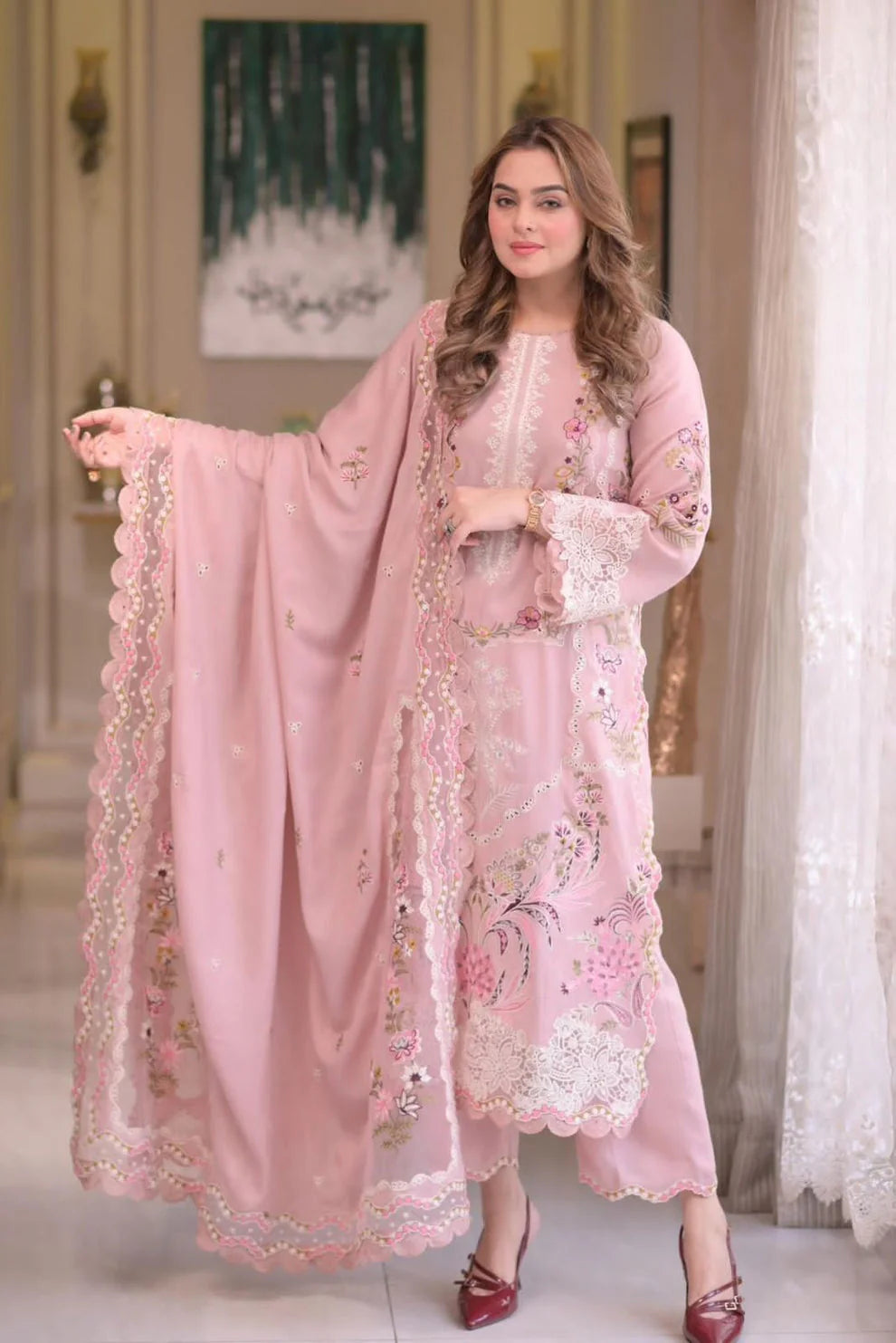 Aneela's Luxury Unstitched Lawn Suit DL-5001