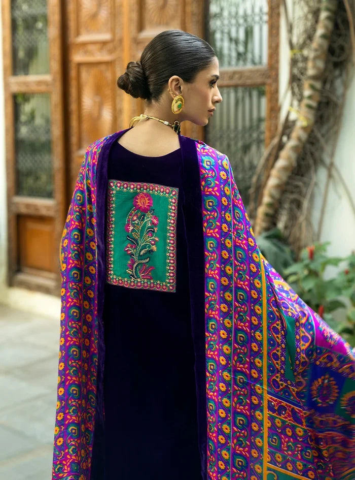 Dilkash Libas Embroidered Micro Velvet 3 Piece D-2005