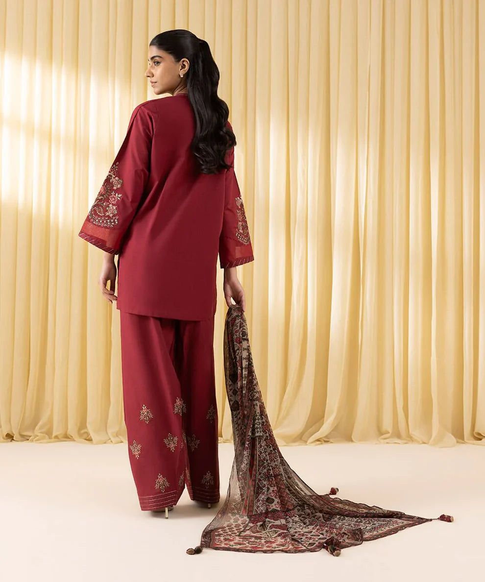 Dhanak 3-Piece Embroidered Dress SP-68