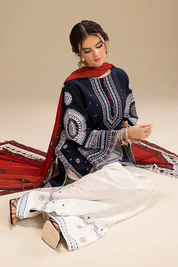 Sapphire Embroidered lawn Three Piece DL- 001