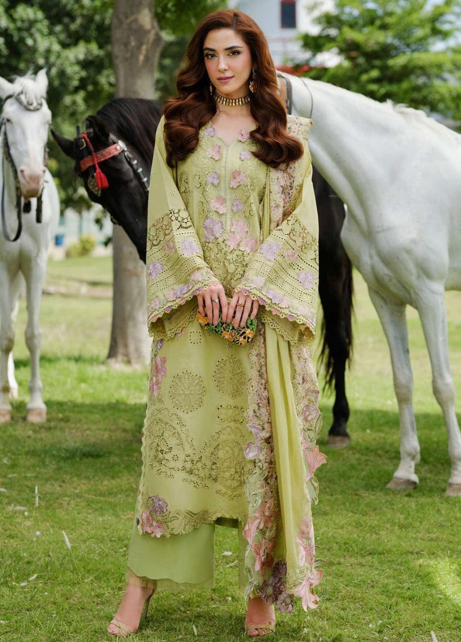 3 Piece - Unstitched Fully Embroidered Lawn Fabric DL-5002