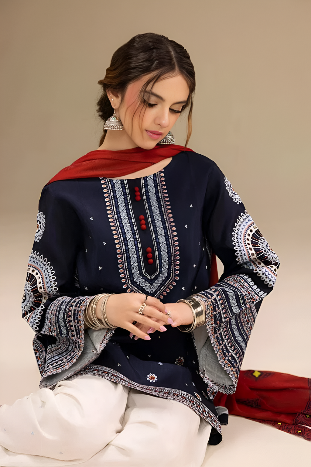 Sapphire Embroidered Lawn 3 Piece Dress DL-001