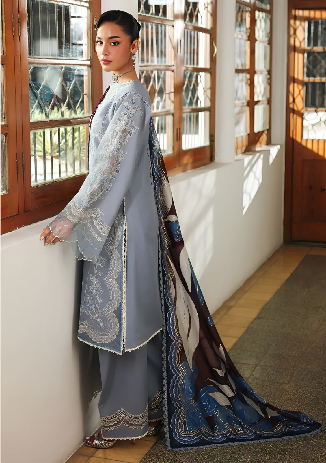 BIN ILYAS Lawn Embroidered Three Piece BL-990