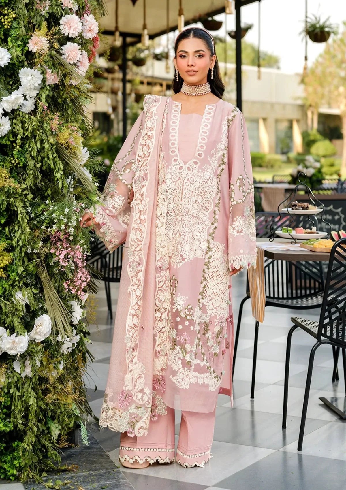 3 Piece - Unstitched Fully Embroidered Lawn Fabric DL-5003