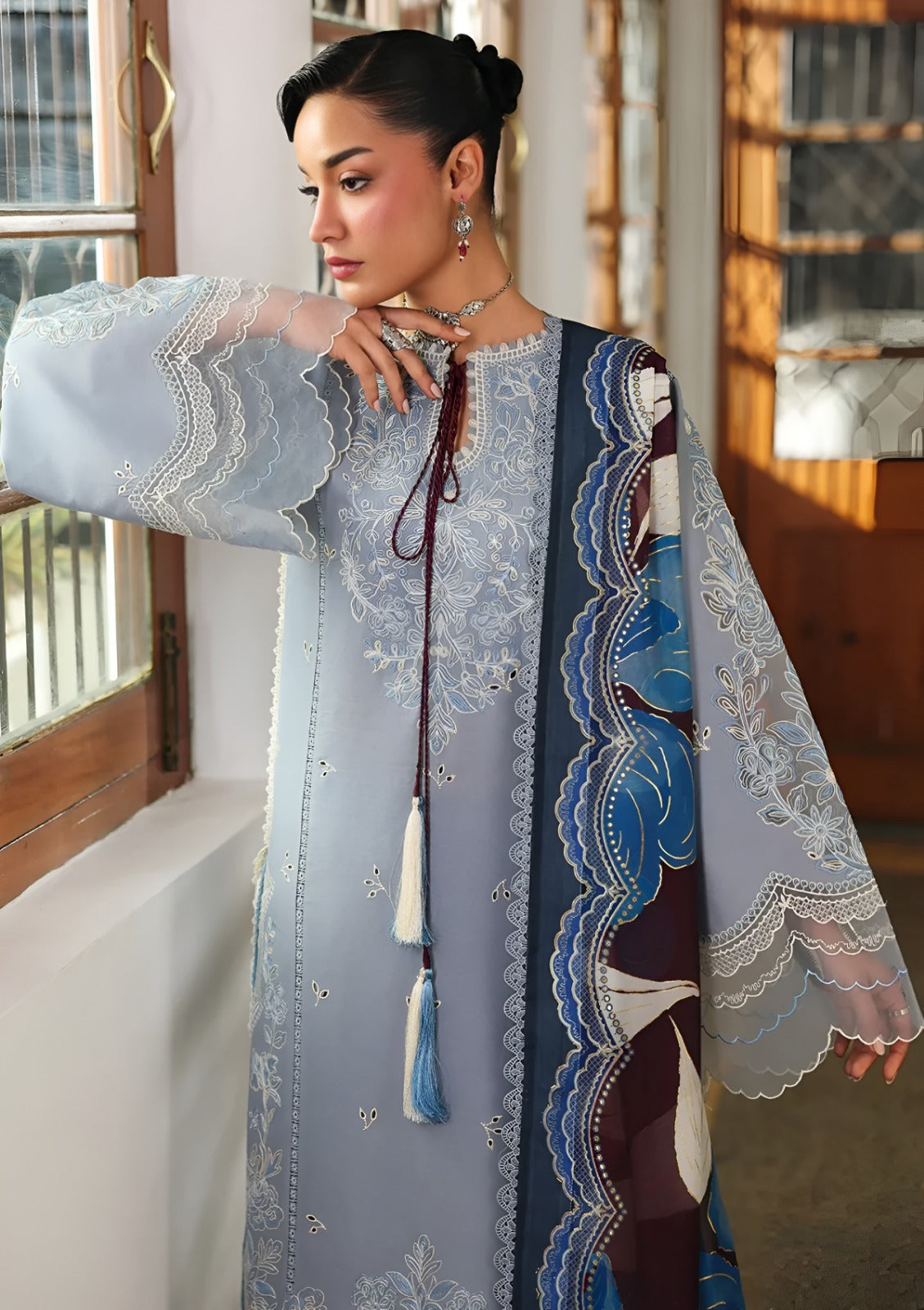 BIN ILYAS Lawn Embroidered Three Piece BL-990