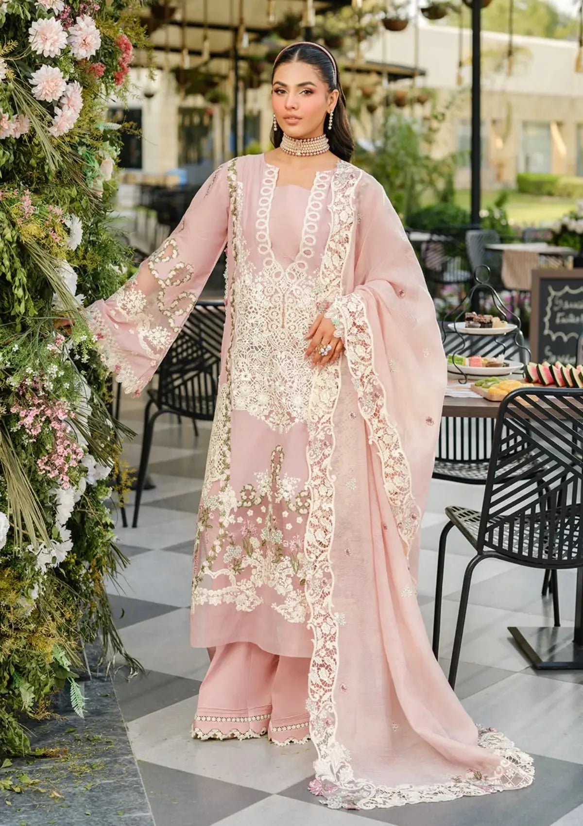 3 Piece - Unstitched Fully Embroidered Lawn Fabric DL-5003