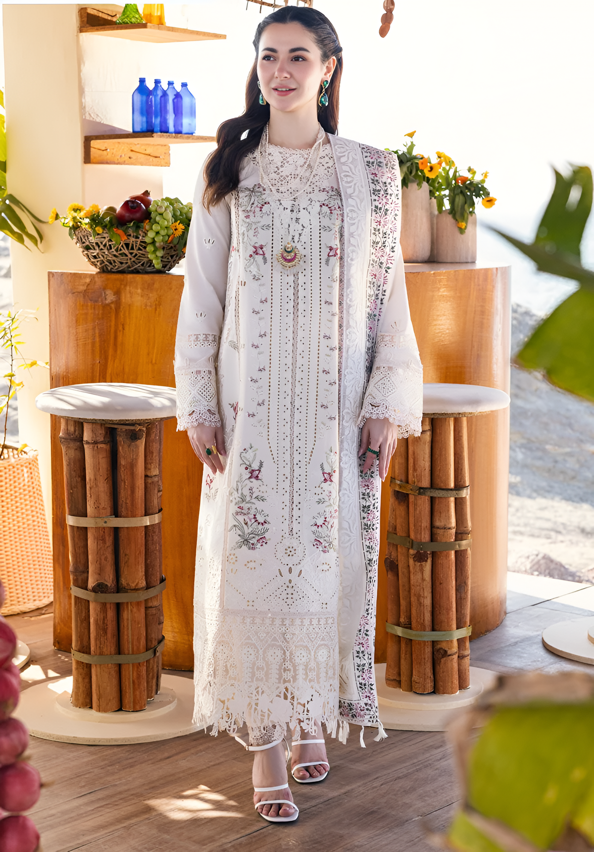 Qalamkar 3 Piece Embroidered Lawn Dress DL-075