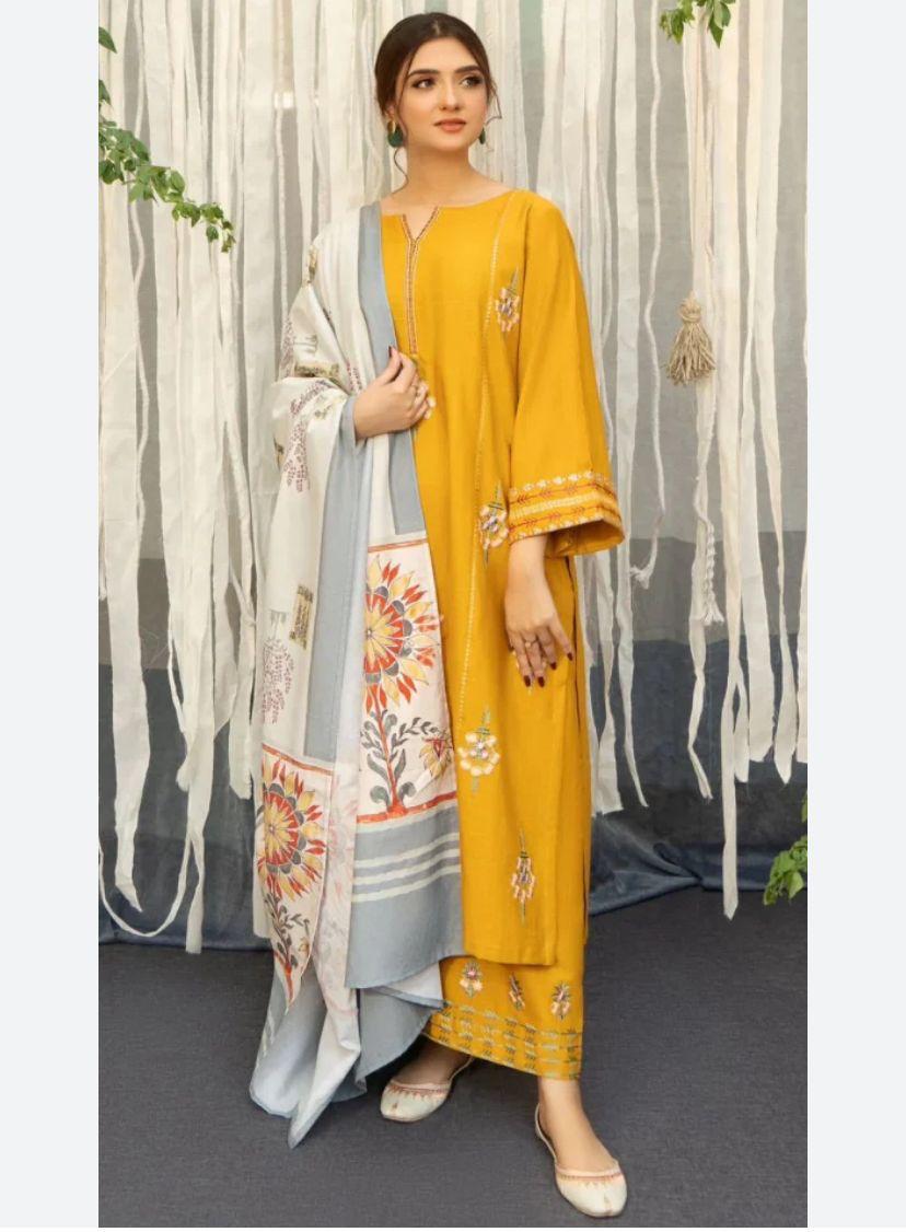 Dhanak 3-Piece Embroidered Dress D-GD T31