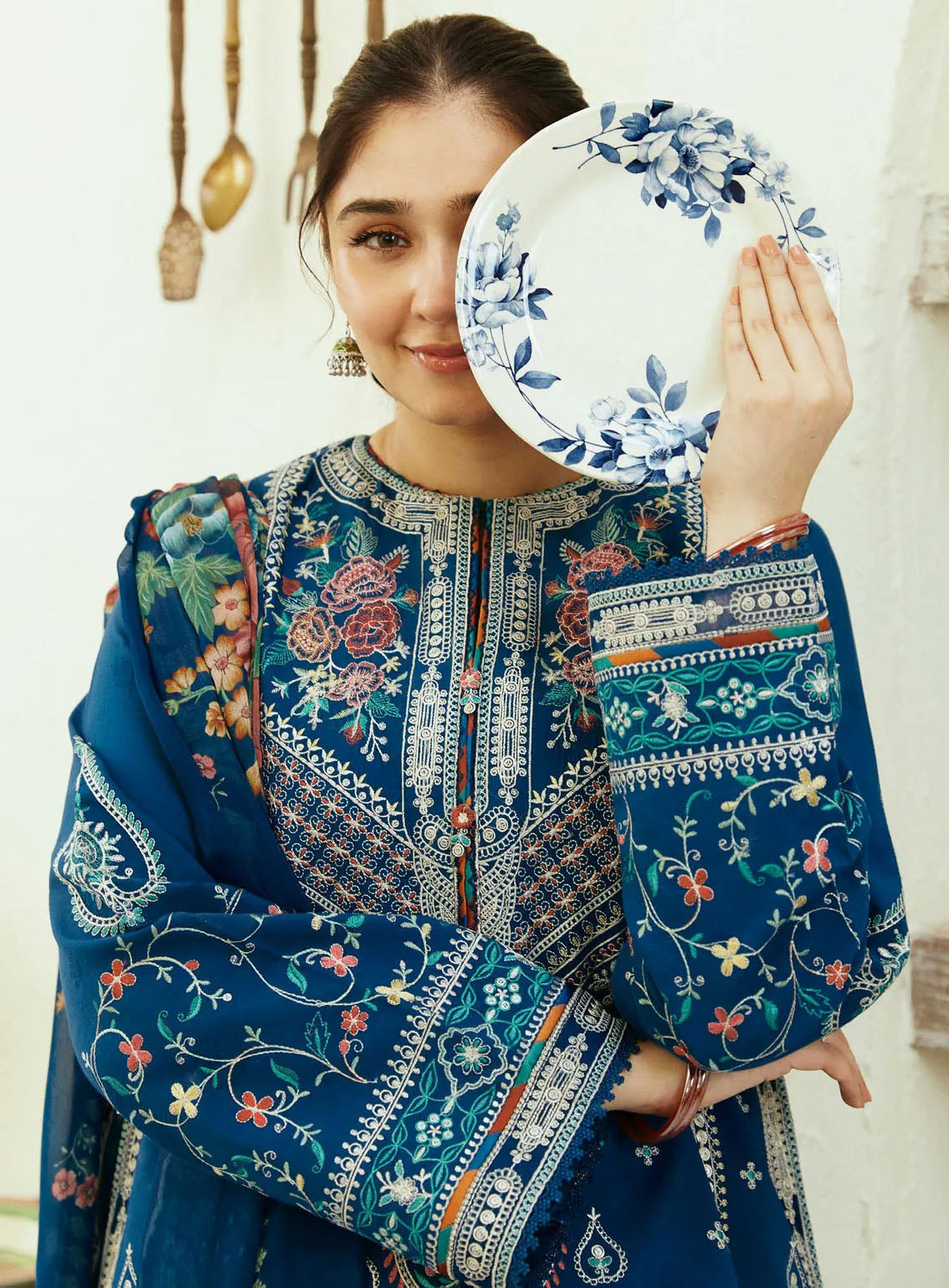 Dhanak 3-Piece Embroidered Dress D-GD 31