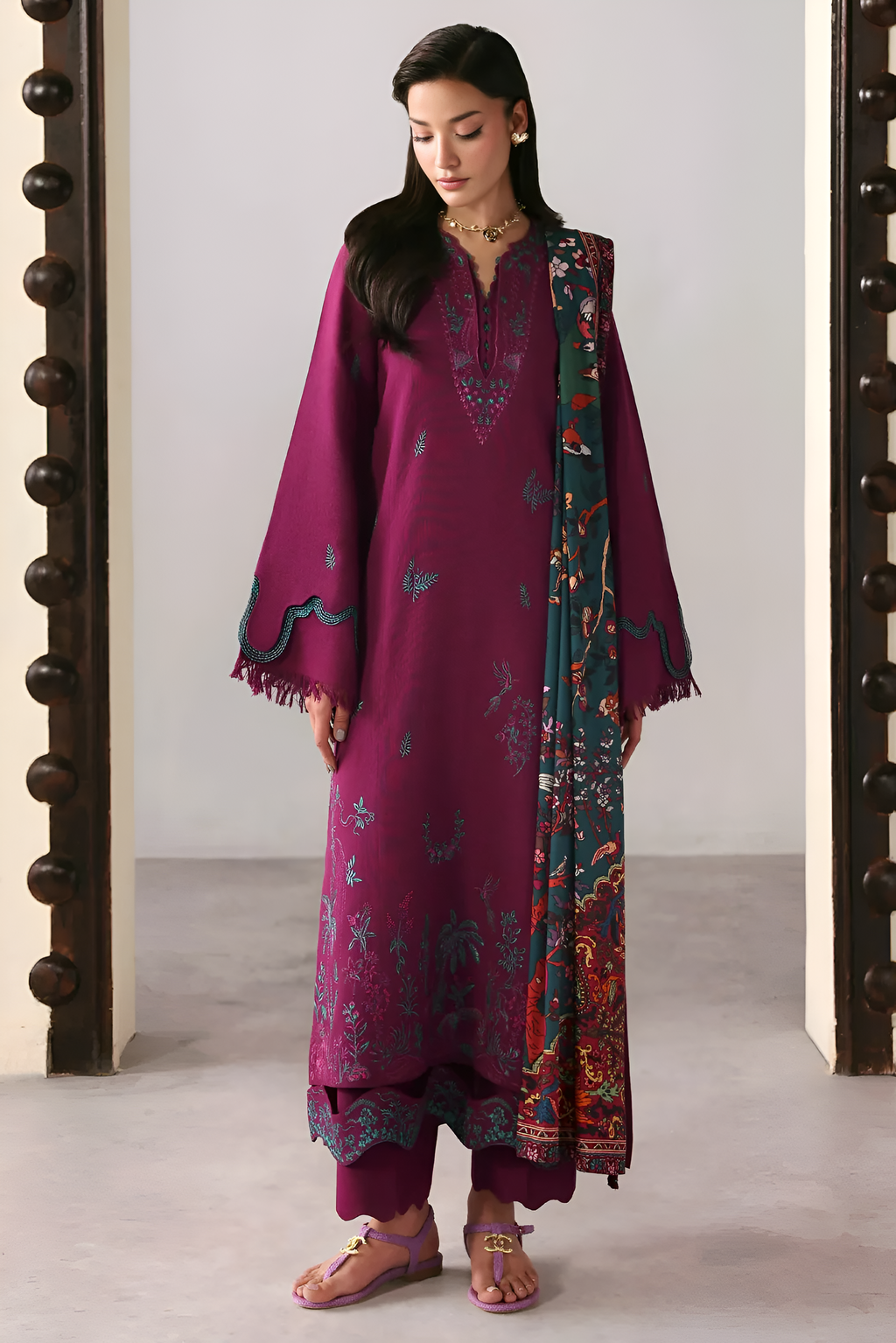 Dilkash Libas Embroidered lawn 3 Piece Dress DL-3023