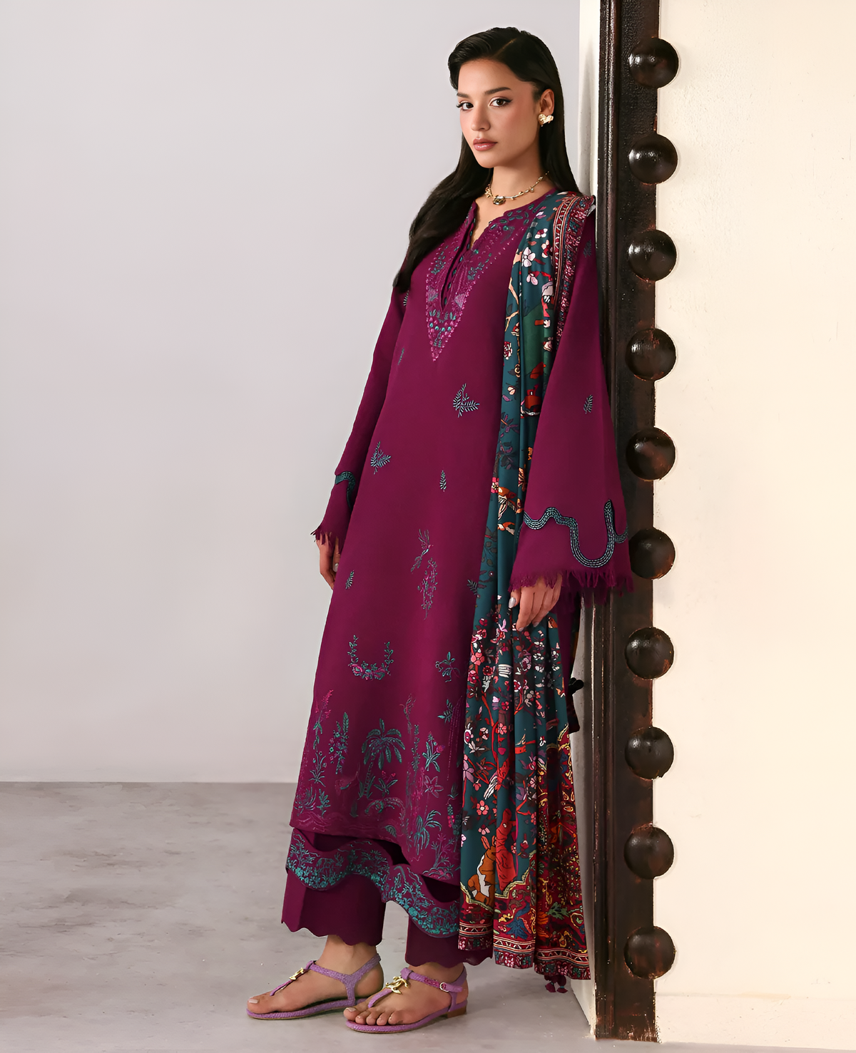 Dilkash Libas Embroidered lawn 3 Piece Dress DL-3023
