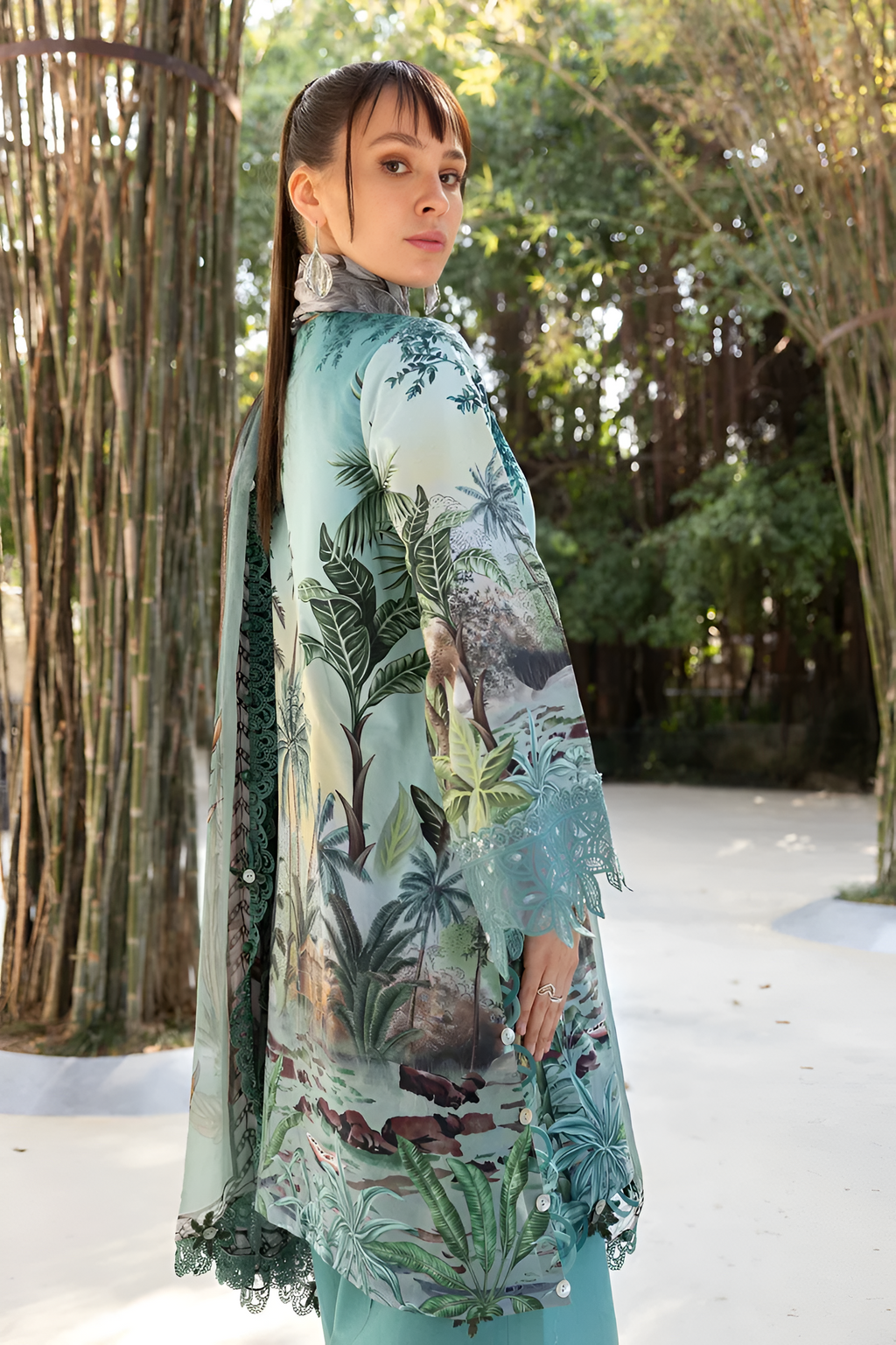 Maria B Printed three piece suit DL-3069