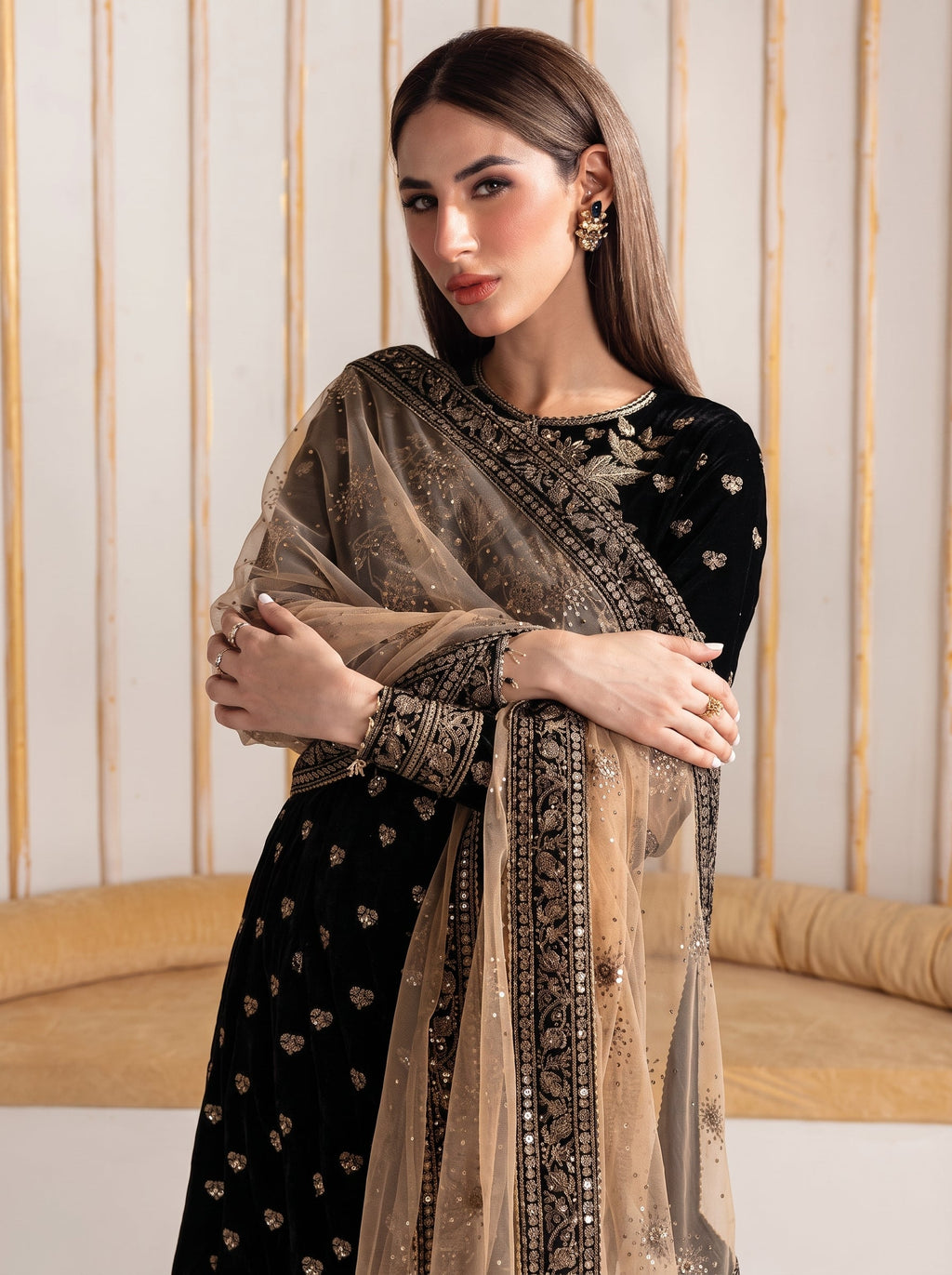 Dilkash Libas Embroidered Micro Velvet 3 Piece D-2004