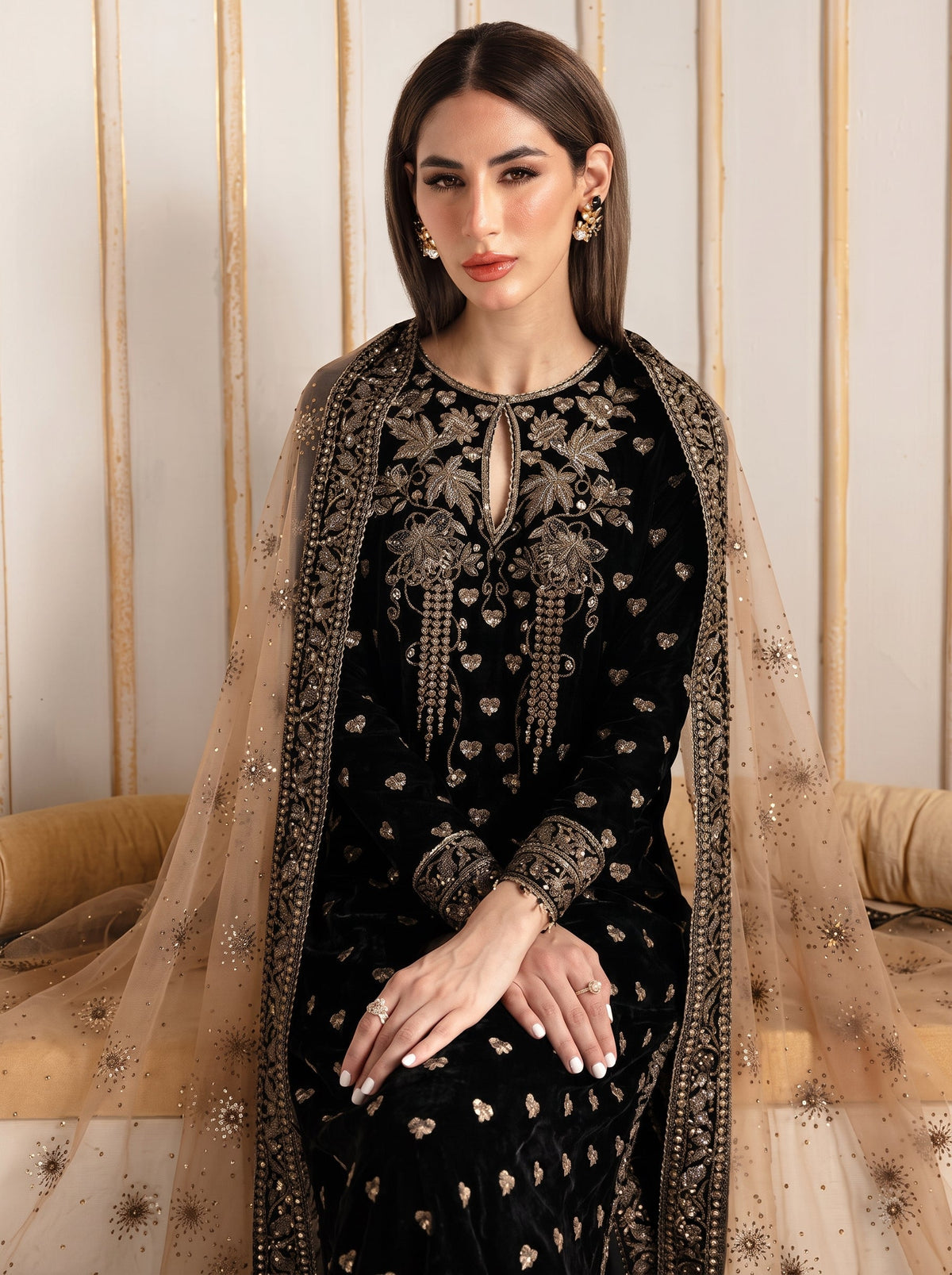 Dilkash Libas Embroidered Micro Velvet 3 Piece D-2004