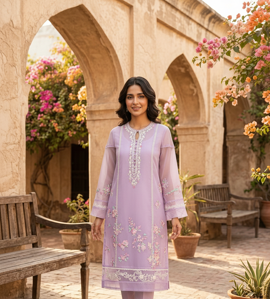 Dilkash Libas 3 Piece Organza Dress DL-1024