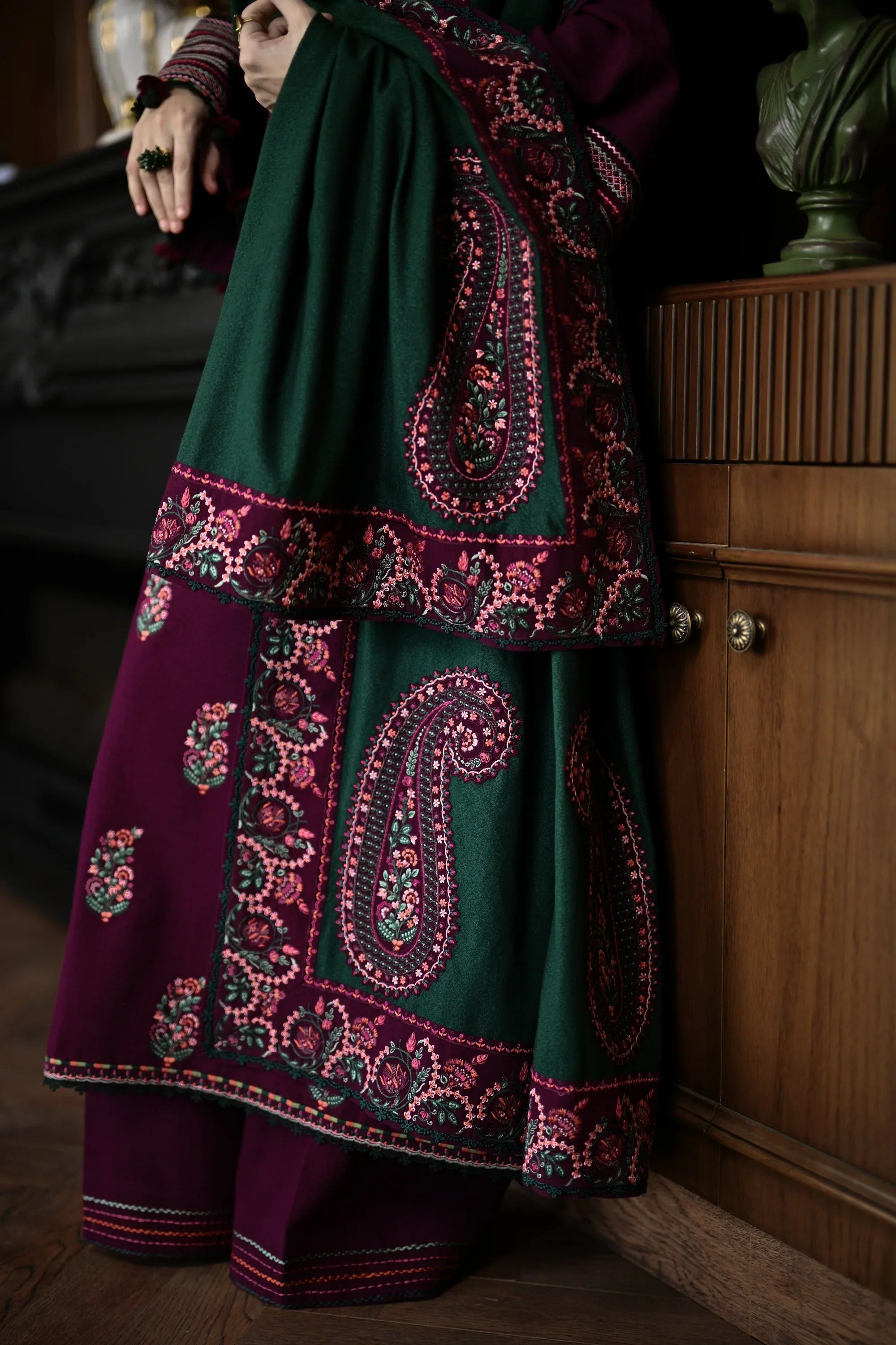 Dhanak 3-Piece Embroidered Dress D930