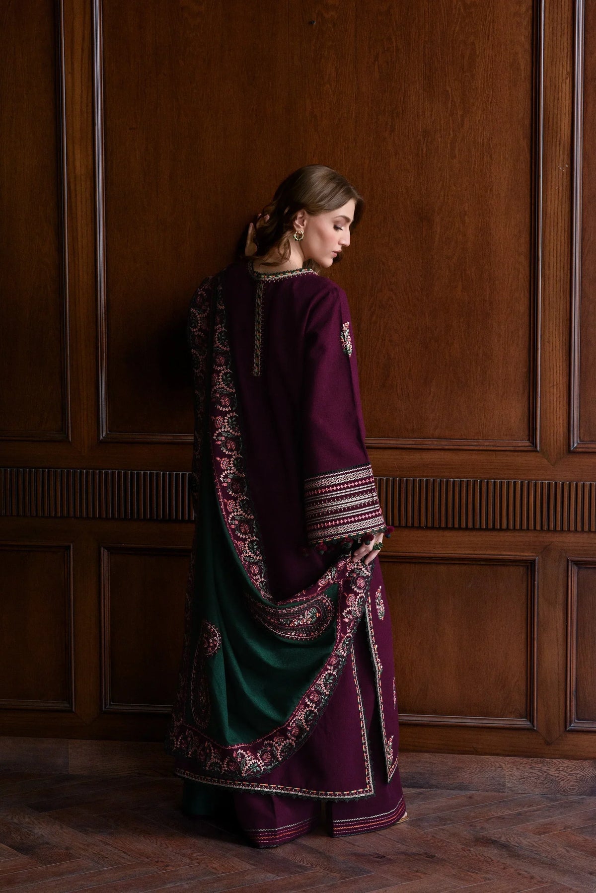 Dhanak 3-Piece Embroidered Dress D930