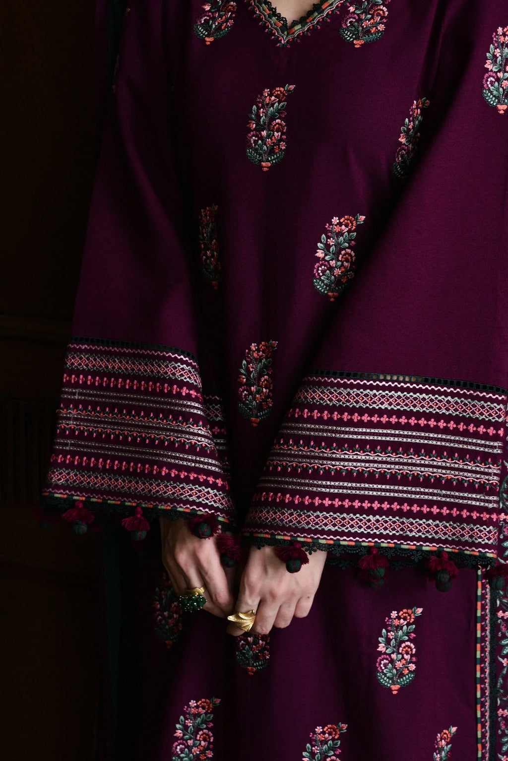 Dhanak 3-Piece Embroidered Dress D930