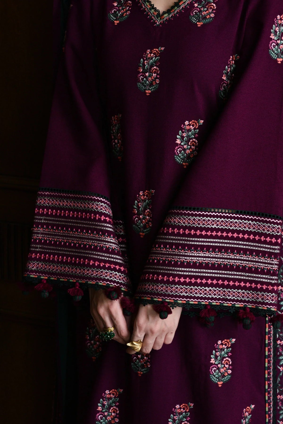 Dhanak 3-Piece Embroidered Dress D930