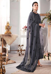 306 - Embroidered Velvet Dress with Pure Chiffon Embroidered Dupatta